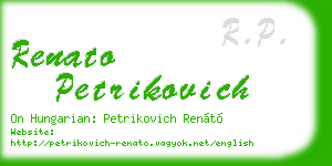 renato petrikovich business card