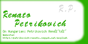 renato petrikovich business card